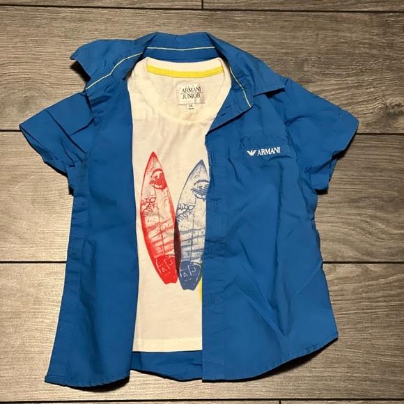 2 in 1 Armani Junior Button down t-shirt - Picture 3 of 3